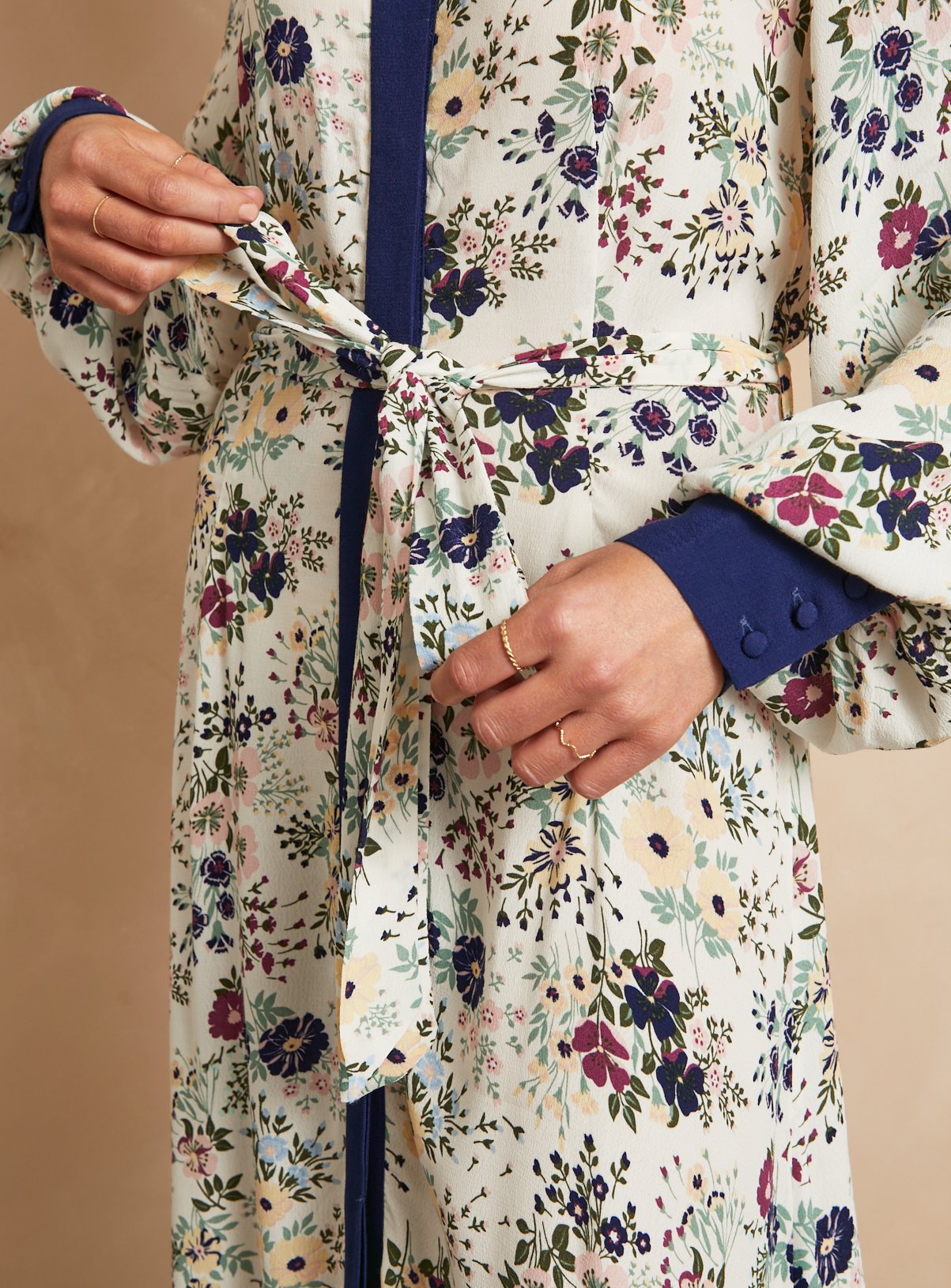 EVERBELLE Moroccan Floral Long Shirt Dress 8 - Image 3 thumbnail